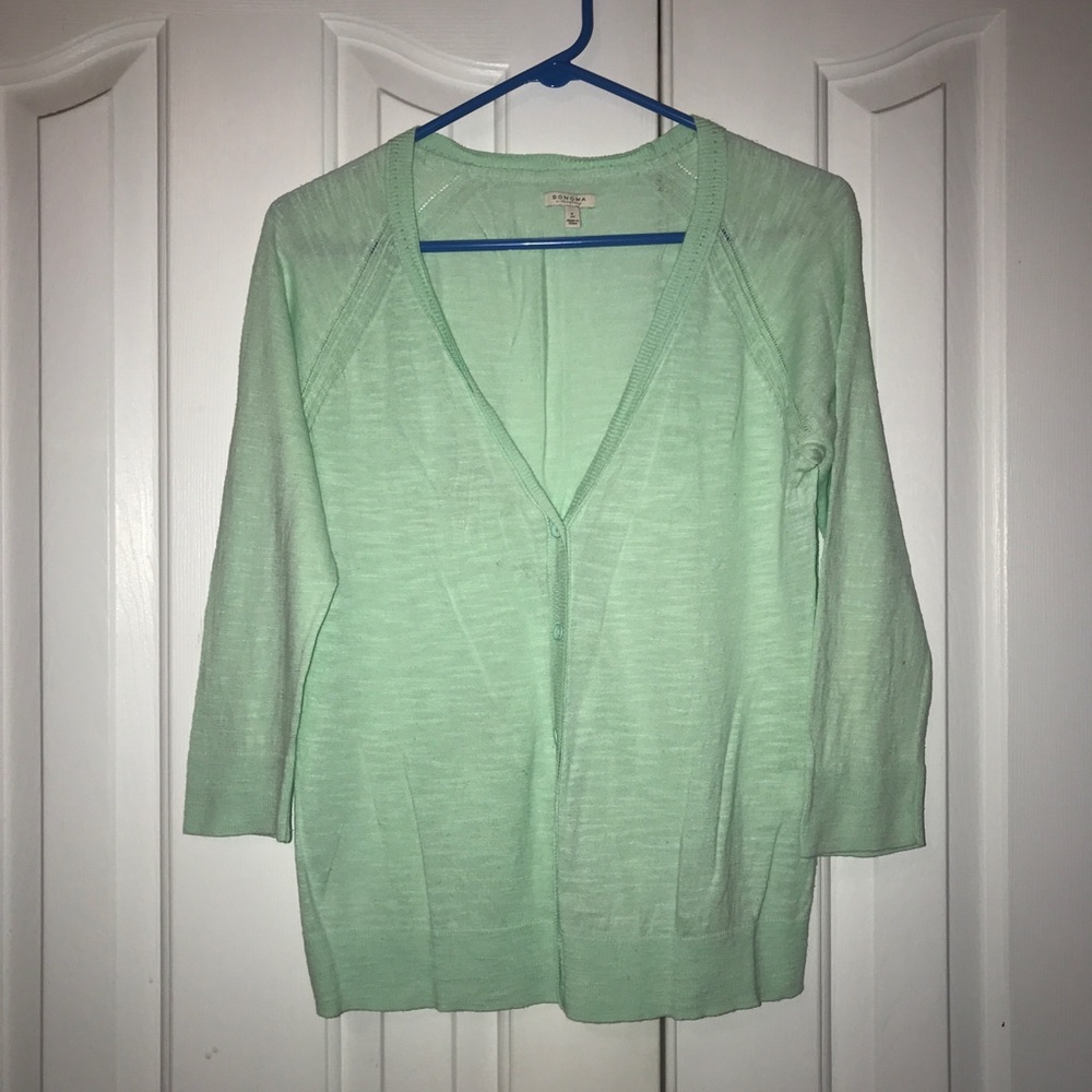 Sonoma Life+Style 3/4 Sleeves Button Down Cardigan